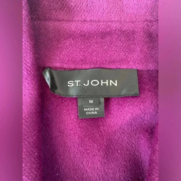 St. John Violet Wool and Cashmere Light Weight Jacket/ Cardigan Size Medium - Picture 7 of 8